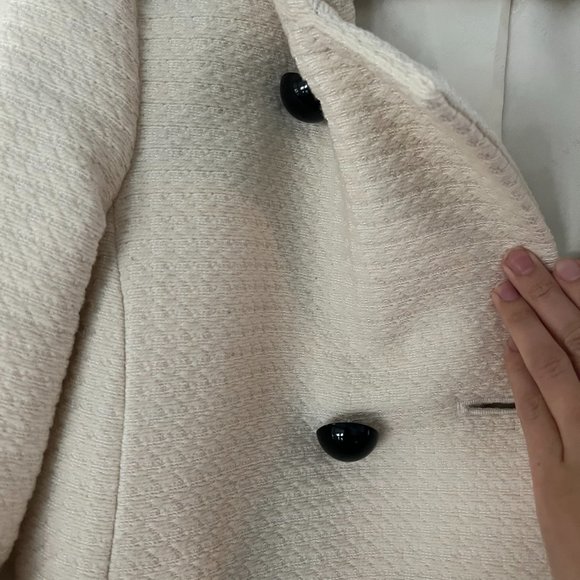 Trina Turk Textured Cream Winter Coat - Picture 10 of 12